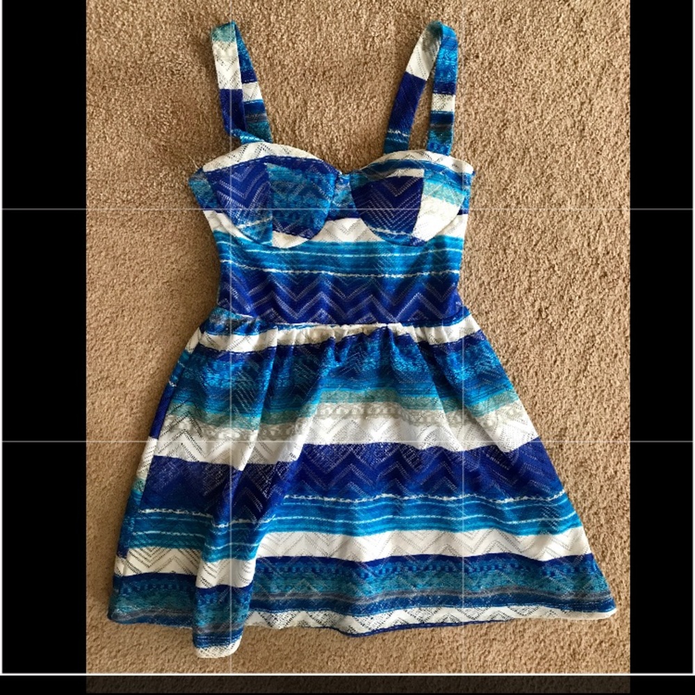 Blue and white summer dress